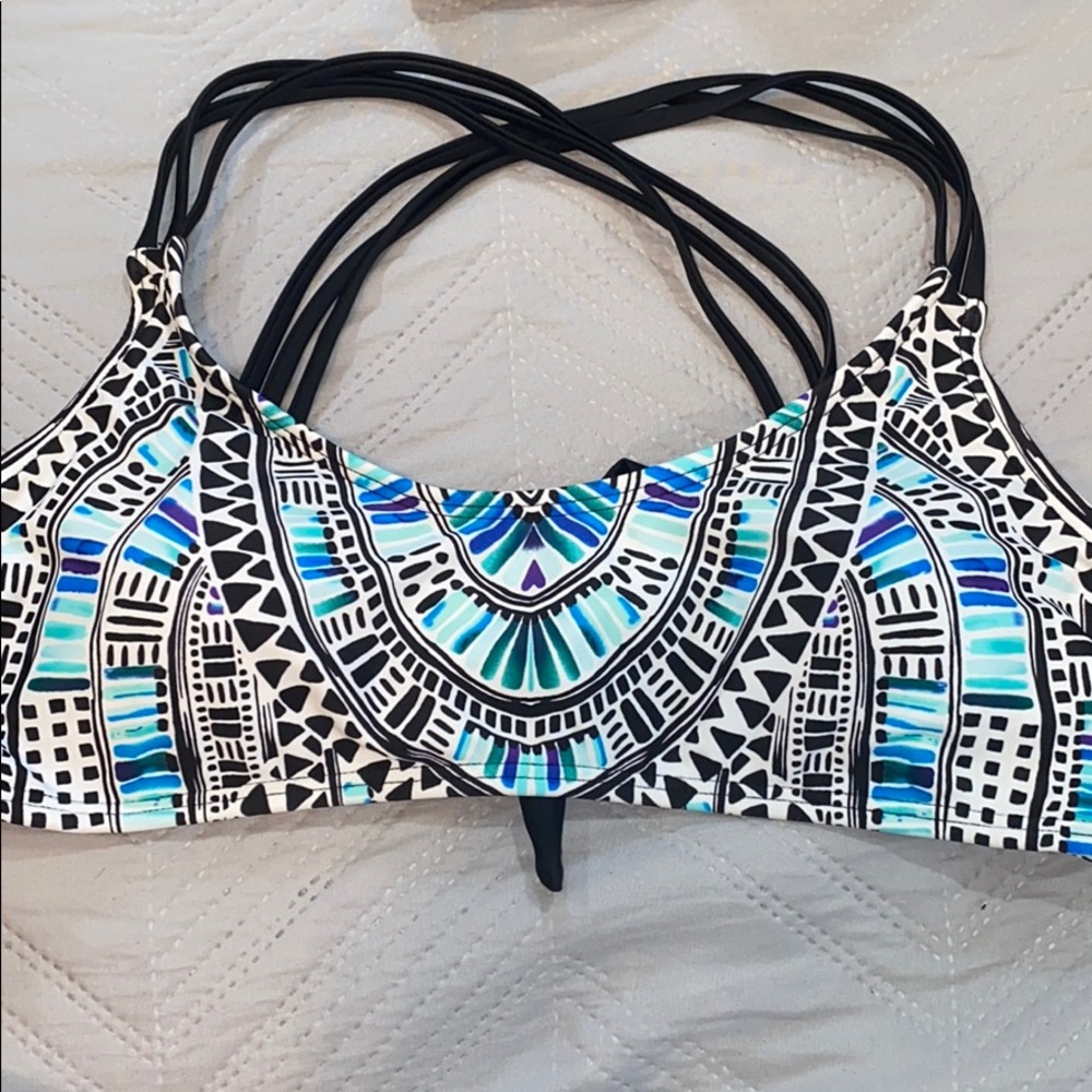 Blue and black really cute bikini top!!